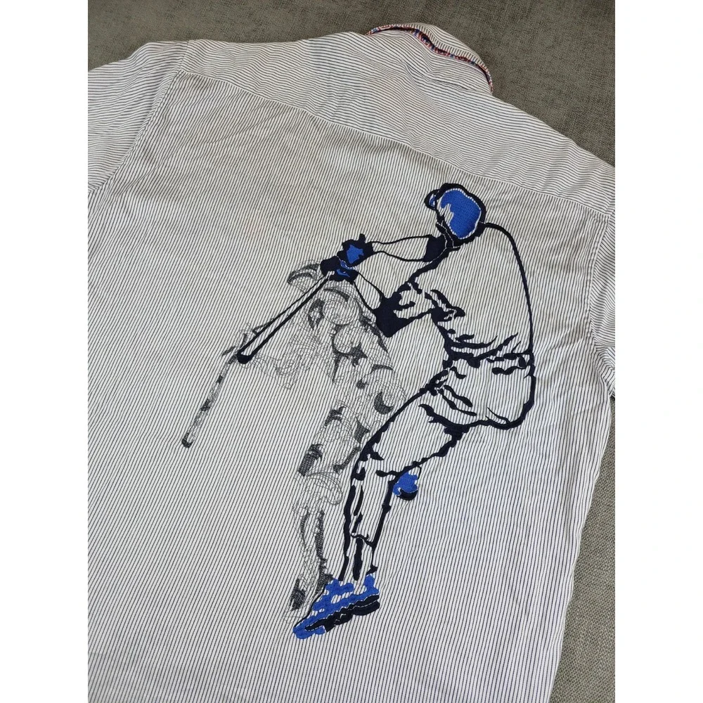 Robert Graham Shirt Mens XXL MLB Chicago Cubs Licensed Baseball Flip Cuff Rare